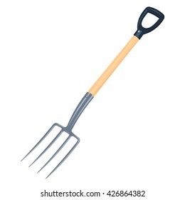 Garden Fork vector illustration, pitchfork isolated on a white background