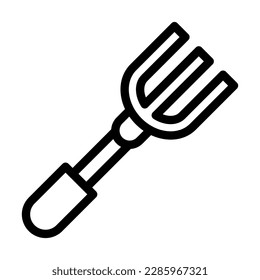 Garden Fork Vector Line Icon Design