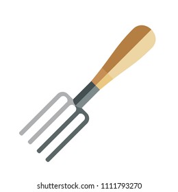 Horquillas de jardín, icono del vector rake, estilo plano.