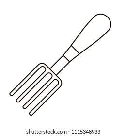 Garden forks, vector icon, line art style.
