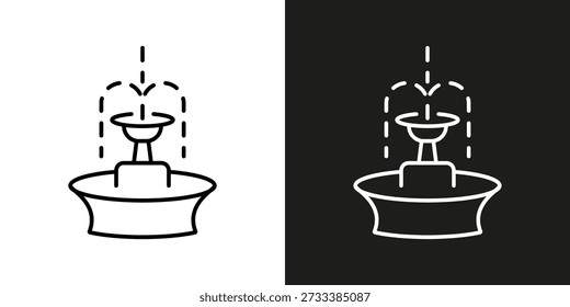 Garden Fountain - ícone de linha editável vetorial.
