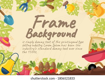 garden frame background concept illustration vector design 