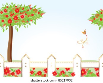 Garden frame card vector
