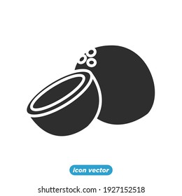 Garden fresh coconut icon. coconut fruits healthy lifestyle symbol template for graphic and web design collection logo vector illustration