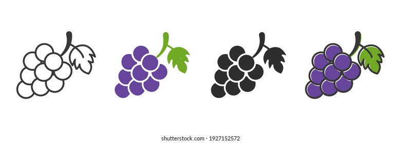 Garden fresh grape icon. grape fruits healthy lifestyle symbol template for graphic and web design collection logo vector illustration