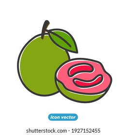 Garden frische Guava-Ikone. Guava-Früchte gesunde Lifestyle-Symbol-Vorlage für Grafik- und Webdesign-Kollektion Logo Vektorgrafik