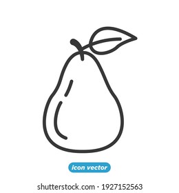 Garden fresh pear icon. pear fruits healthy lifestyle symbol template for graphic and web design collection logo vector illustration