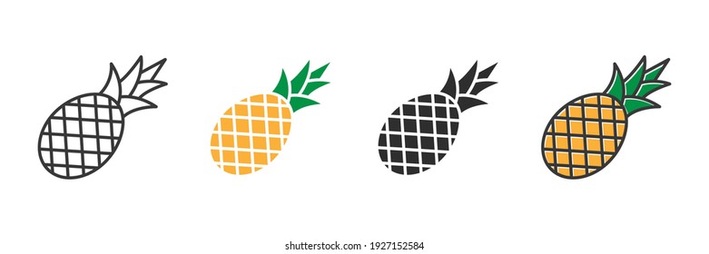 Garden fresh pineapple icon. pineapple fruits healthy lifestyle symbol template for graphic and web design collection logo vector illustration