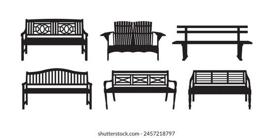 garden furniture park bench vector illustration isolated background