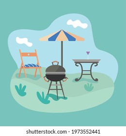 garden furniture scene outdoor icons
