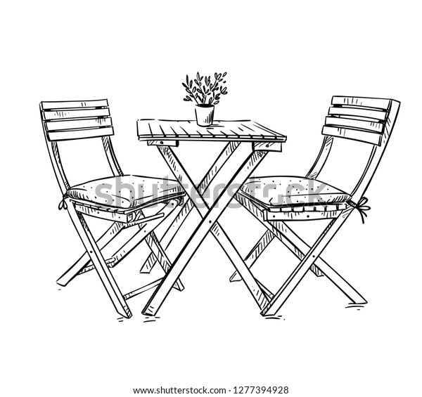 outside table and two chairs