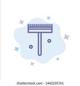 Garden, Gardener, Rake, Shovel Blue Icon on Abstract Cloud Background