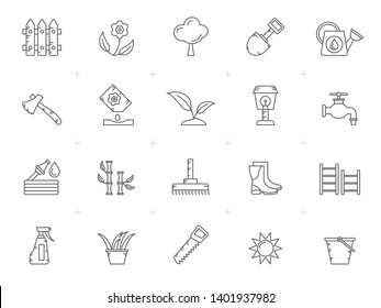 Garden and Gardening tools Icons - vector icon set