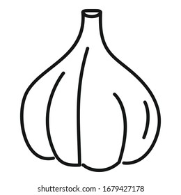 Garden garlic icon. Outline garden garlic vector icon for web design isolated on white background