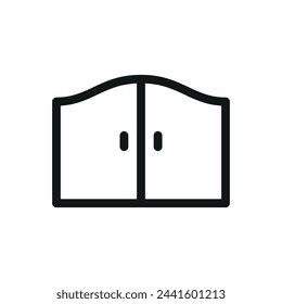 Garden gates isolated icon, double garden gate vector symbol with editable stroke