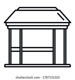 Garden gazebo icon. Outline garden gazebo vector icon for web design isolated on white background