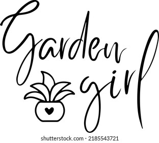 Garden Girl Svg, Garden Shirt, Plant Lady Vector, Gardening, Gardener, Floral, Flower, Typography svg