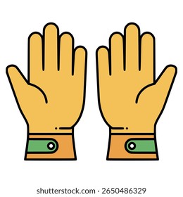 garden glove safety protection flat color vector illustration template design