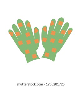 Guantes de jardín Ilustración vectorial de iconos planos
