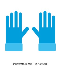 Icono de los guantes de jardín plano. Pictograma azul sobre fondo blanco. Símbolo de ilustración del vector. EPS 10