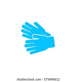 Garden Gloves icon flat. Blue pictogram on white background. Vector illustration symbol