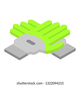 Garden gloves icon. Isometric of garden gloves vector icon for web design isolated on white background