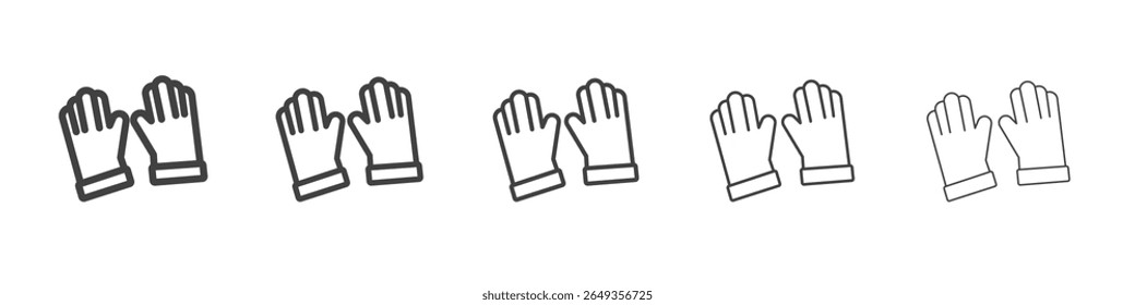 Icono de guantes de jardín Símbolo de ilustración de gráficos de línea