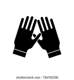garden gloves icon, vector illustration, black sign on isolated background