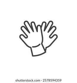 Garden Gloves line icon. linear style sign for mobile concept and web design. A pair of gloves outline vector icon. Hand protection symbol, logo illustration. Vector graphics