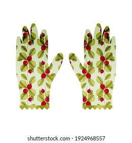 Garden Gloves. Modern Flat Vector Illustration. Social Media Template. 