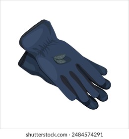 Guantes de jardín sobre fondo blanco. Accesorios estéticos para jardinería. Herramientas de jardín. Jardinería. Hobby. Ilustración vectorial aislada.