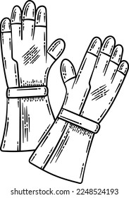 Garden Gloves Spring Coloring Page for Adults