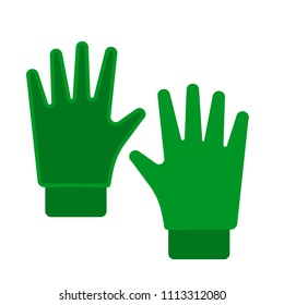 Gartenhandschuhe, Vektorsymbol, flacher Stil.  