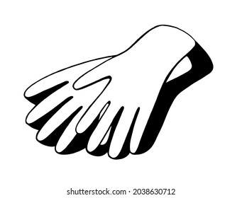 Garden gloves. Vector illustration of gloves isolated on white background.