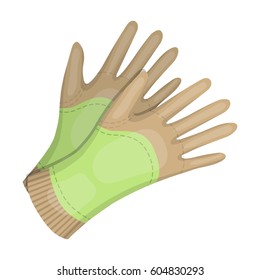 Garden gloves to work with the land in the garden. Protective gardener clothing.Farm and gardening single icon in cartoon style vector symbol stock illustration.
