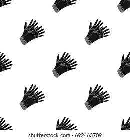 Garden gloves to work with the land in the garden. Protective gardener clothing.Farm and gardening single icon in black style vector symbol stock illustration.