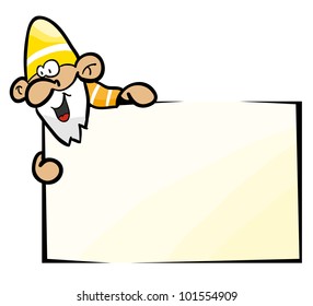 garden gnome with blank paper svg