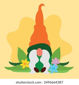 Garden gnome cartoon character Vector illustration