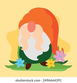 Garden gnome cartoon character Vector illustration