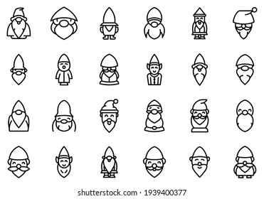 Garden gnome icon. Outline garden gnome vector icon for web design isolated on white background