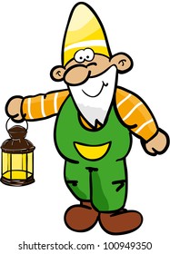 garden gnome with lantern