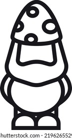 Garden gnome line icon. Outdoor decoration figure