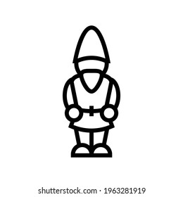 garden gnome line icon vector. garden gnome sign. isolated contour symbol black illustration