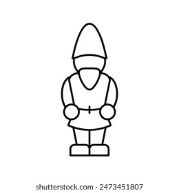 garden gnome line icon vector. garden gnome sign. isolated contour symbol black illustration