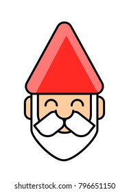 Garden gnome logo. Colored vector icon.