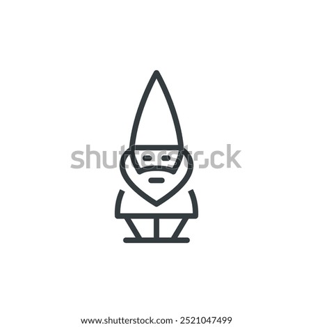 Garden gnome midget dwarf icon, vector illustration