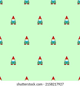 Garden gnome pattern seamless. background Vector illustration. Baby fabric texture