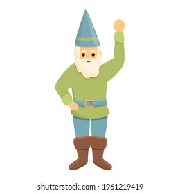 Garden gnome say hello icon. Cartoon of Garden gnome say hello vector icon for web design isolated on white background