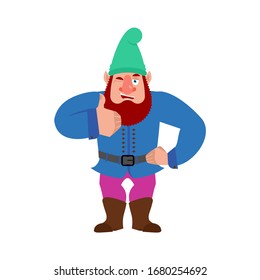 Der Gartenknospe hält sich an und windet. Zwerg fröhliche Emoji. Vektorillustration