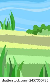 garden with grass and bushes as a background for children story books